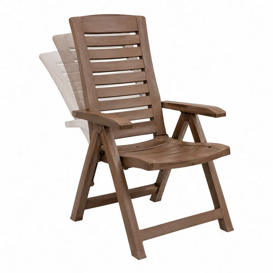 Sedia da esterno in legno massello di acacia con braccioli e schienale a doghe struttura pieghevole colore legno naturale 60 cm x 65 cm x 90 cm